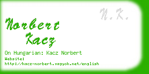 norbert kacz business card